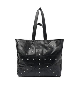 CROSSLINE STUD TOTE BAG - BLACK
