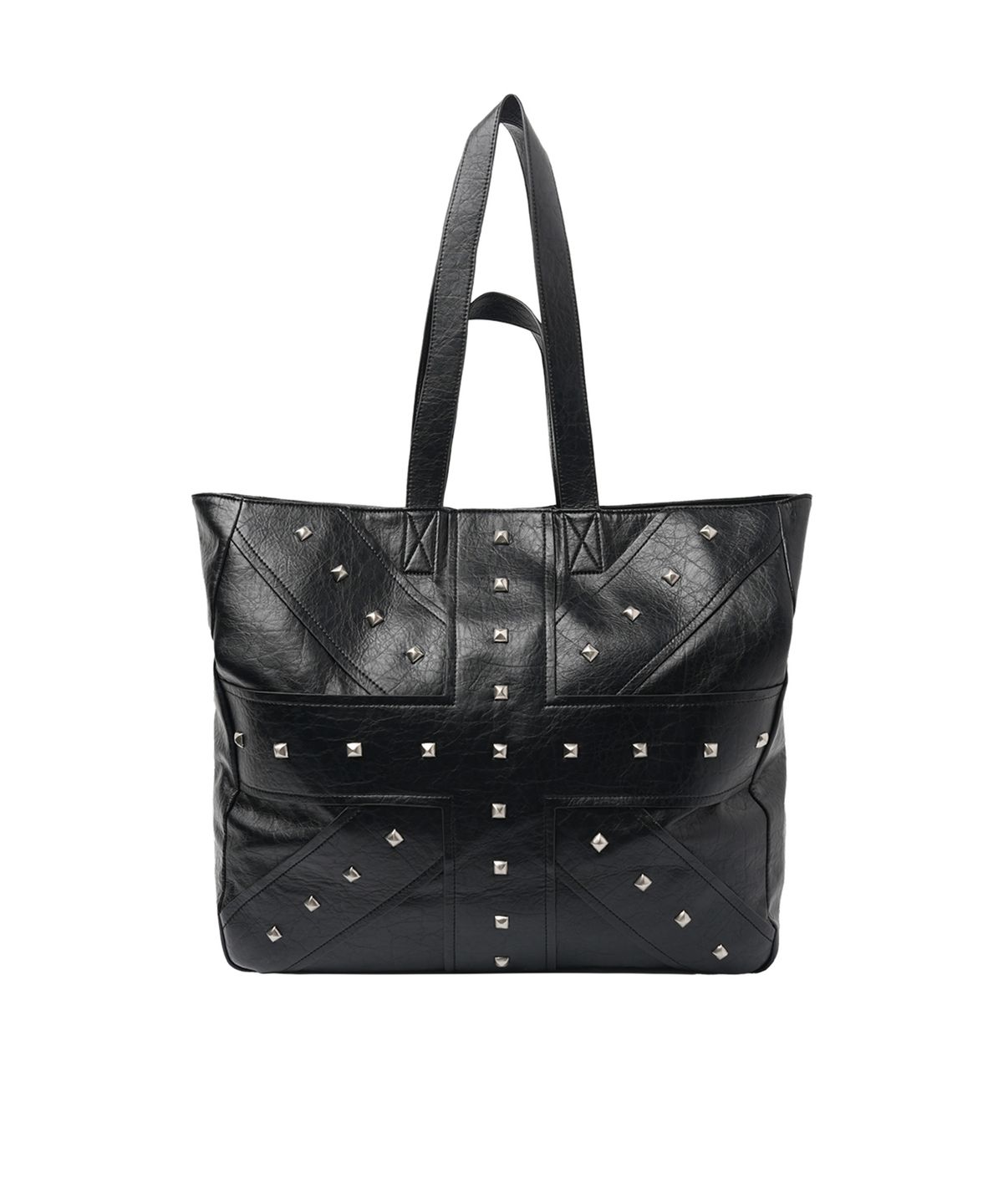 오픈야드(오와이)(OPENYARD(OY)) CROSSLINE STUD TOTE BAG - BLACK