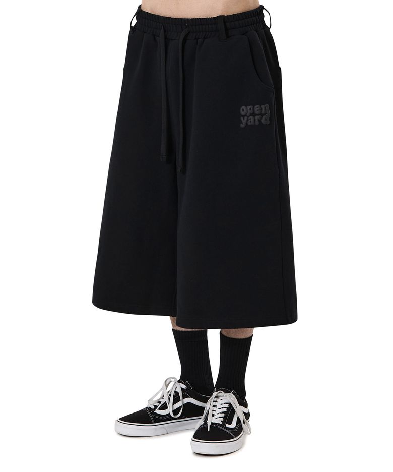 PUFF LOGO SWEAT SHORTS - BLACK