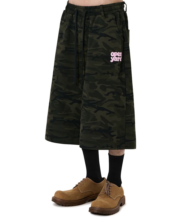 PUFF LOGO SWEAT SHORTS - CAMO