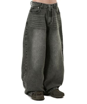 WIDE VOLUME PANTS - FOSSIL BLACK