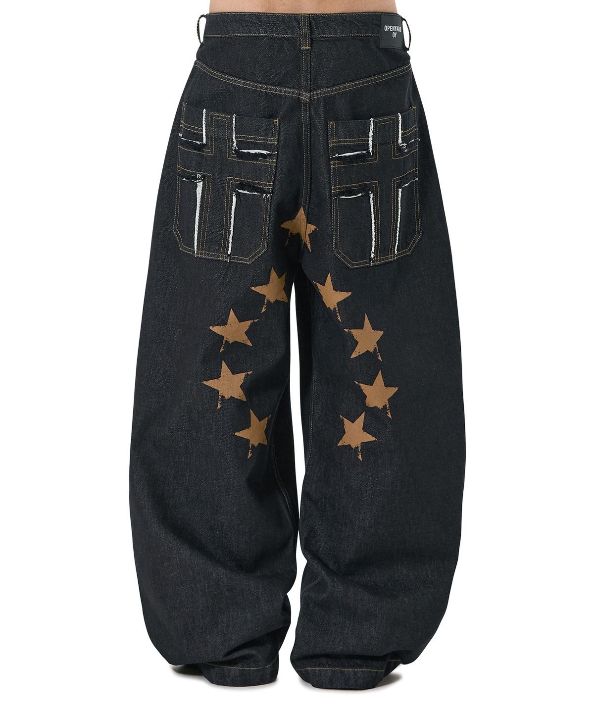 오픈야드(오와이)(OPENYARD(OY)) HOLY STARS CROSS PANTS - DEEP INDIGO