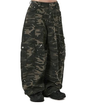 PAINTED CARGO PANTS - CAMO