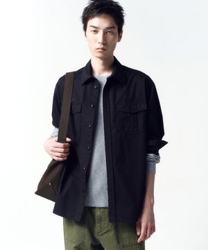 워시드 코튼 CPO 셔츠 WASHED BLACK