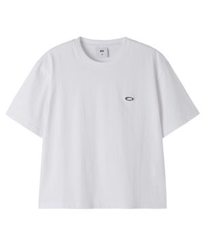 METAL LOGO CROP TEE - WHITE