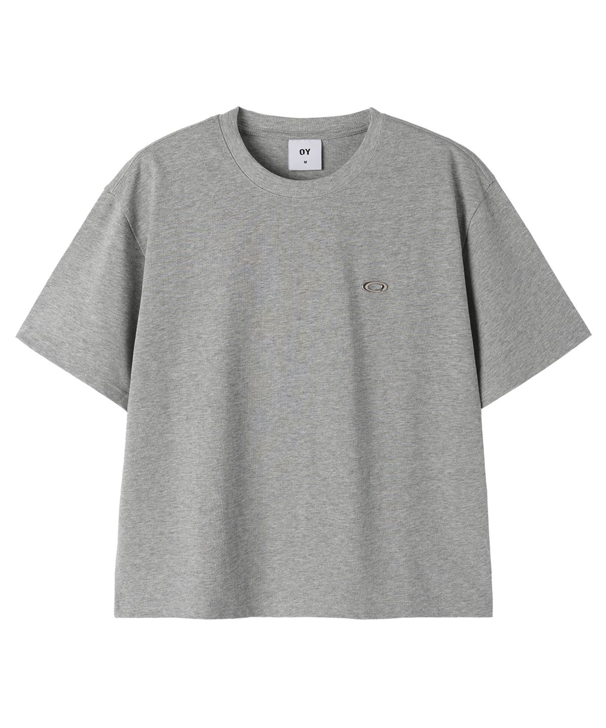 오픈야드(오와이)(OPENYARD(OY)) METAL LOGO CROP TEE - MELANGE