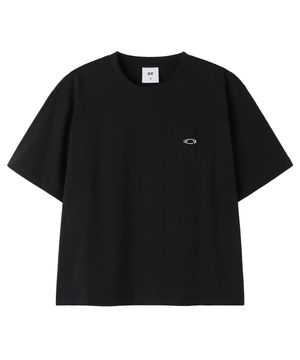 METAL LOGO CROP TEE - BLACK