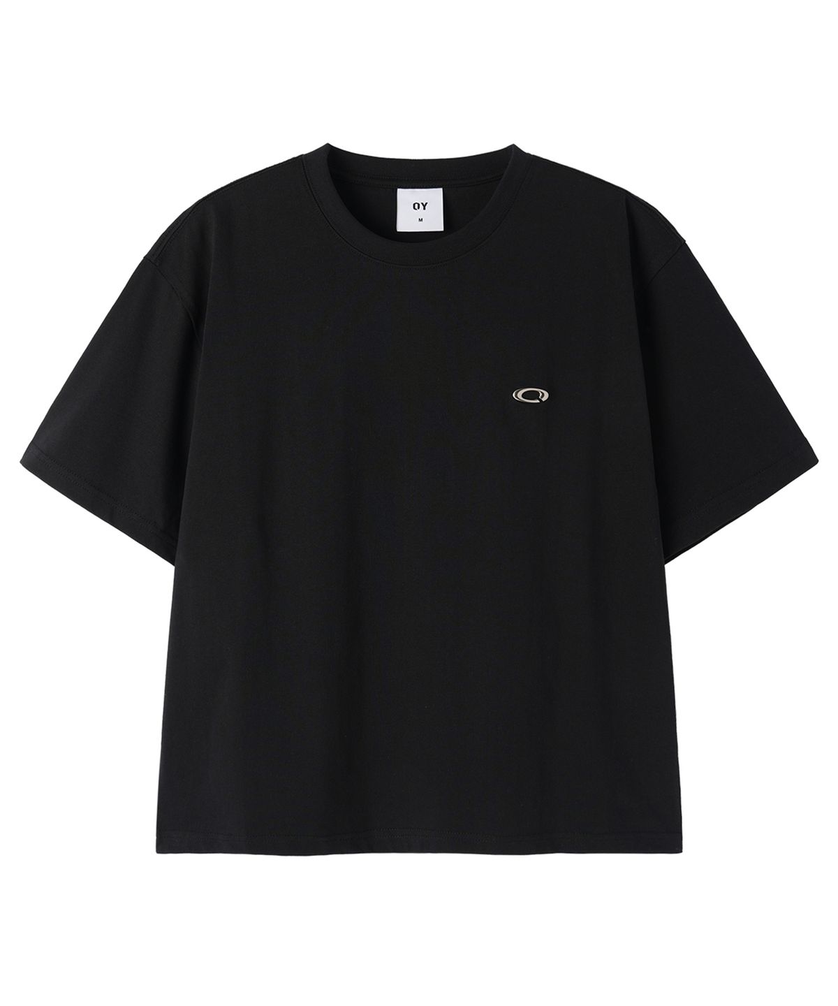 오픈야드(오와이)(OPENYARD(OY)) METAL LOGO CROP TEE - BLACK