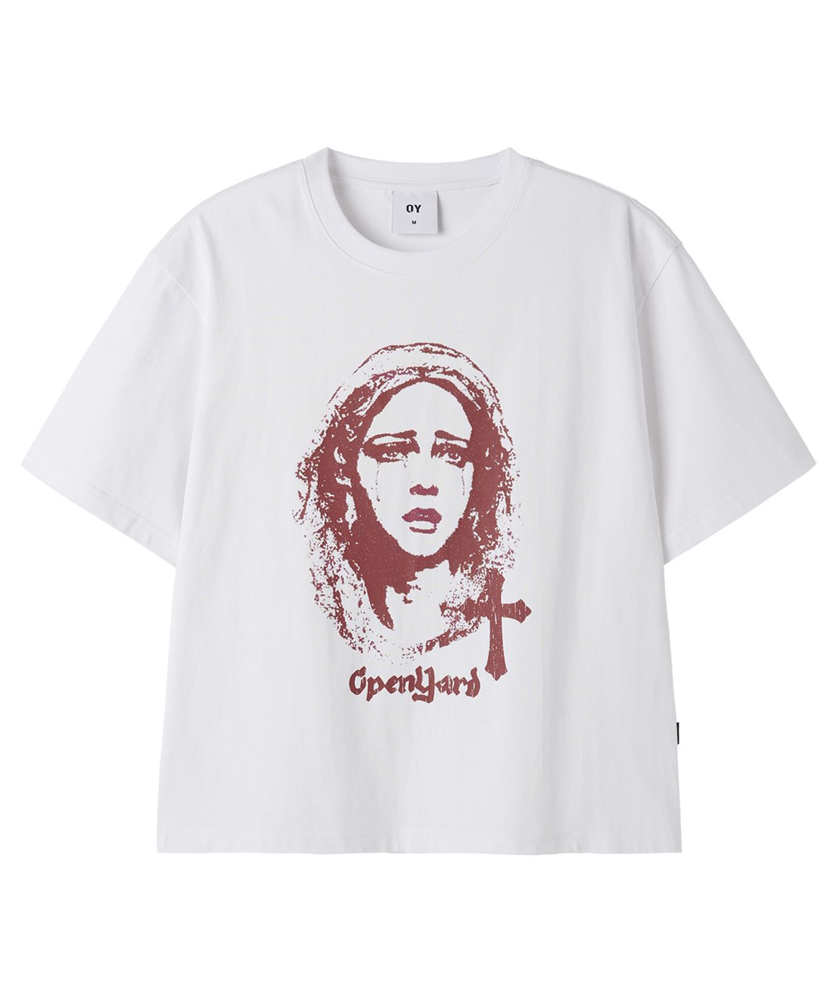 오픈야드(오와이)(OPENYARD(OY)) TEARS OF DIVINE CROP TEE - WHITE