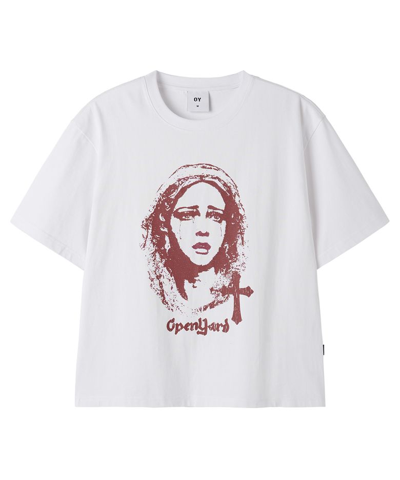 TEARS OF DIVINE CROP TEE - WHITE