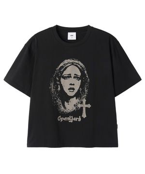 TEARS OF DIVINE CROP TEE - BLACK