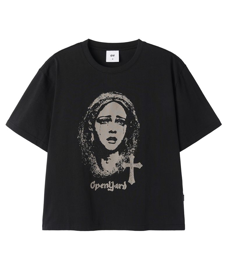 TEARS OF DIVINE CROP TEE - BLACK
