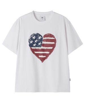 AMERICAN HEART PRINT TEE - WHITE