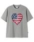 AMERICAN HEART PRINT TEE - MELANGE
