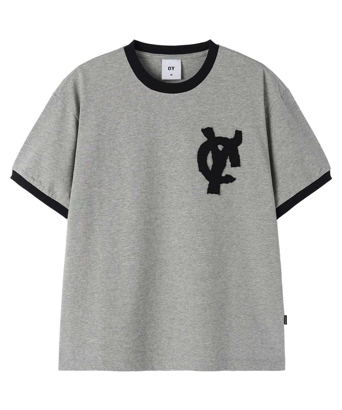 오픈야드(오와이)(OPENYARD(OY)) LOGO PATCH RINGER TEE - MELANGE