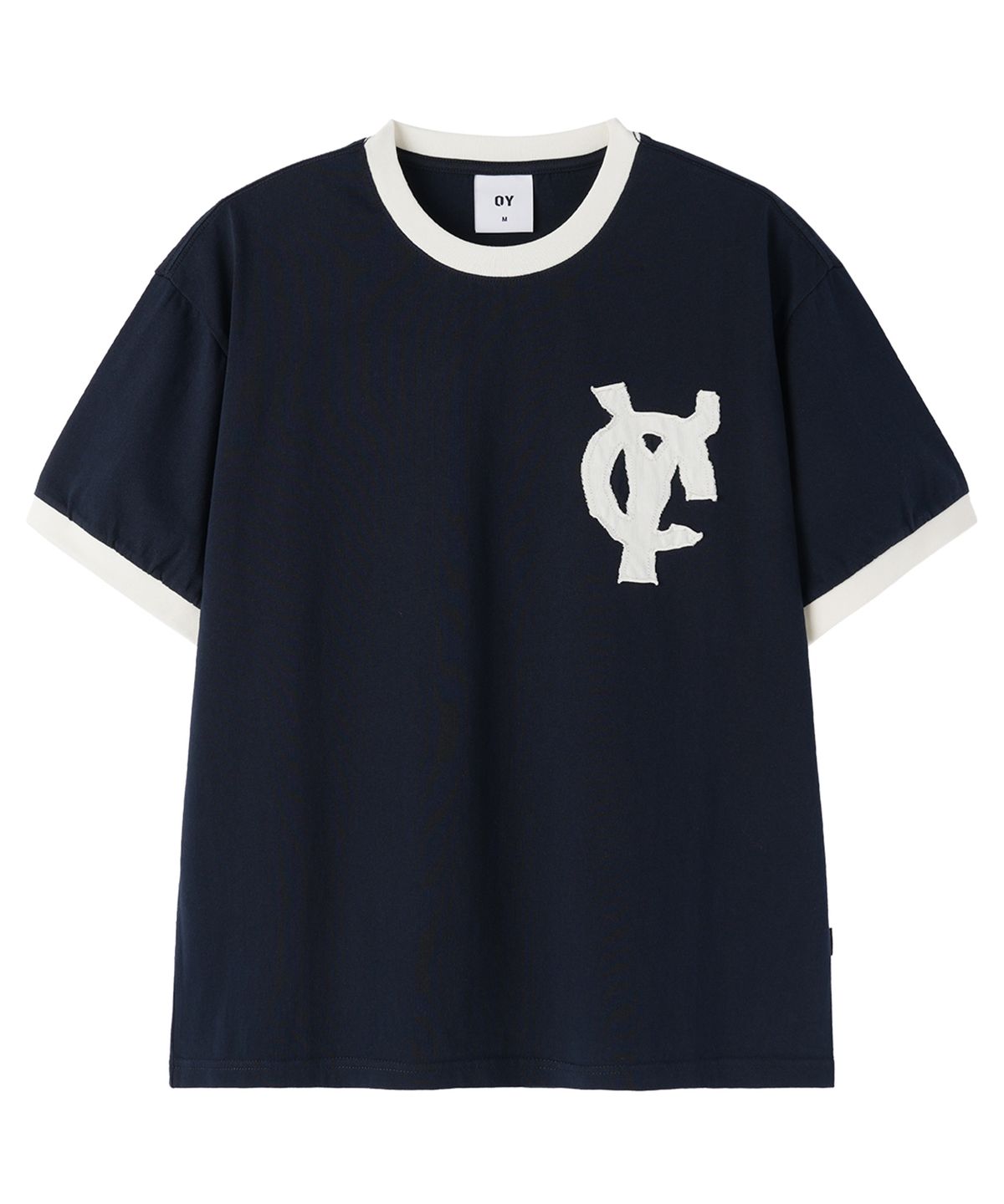 오픈야드(오와이)(OPENYARD(OY)) LOGO PATCH RINGER TEE - NAVY