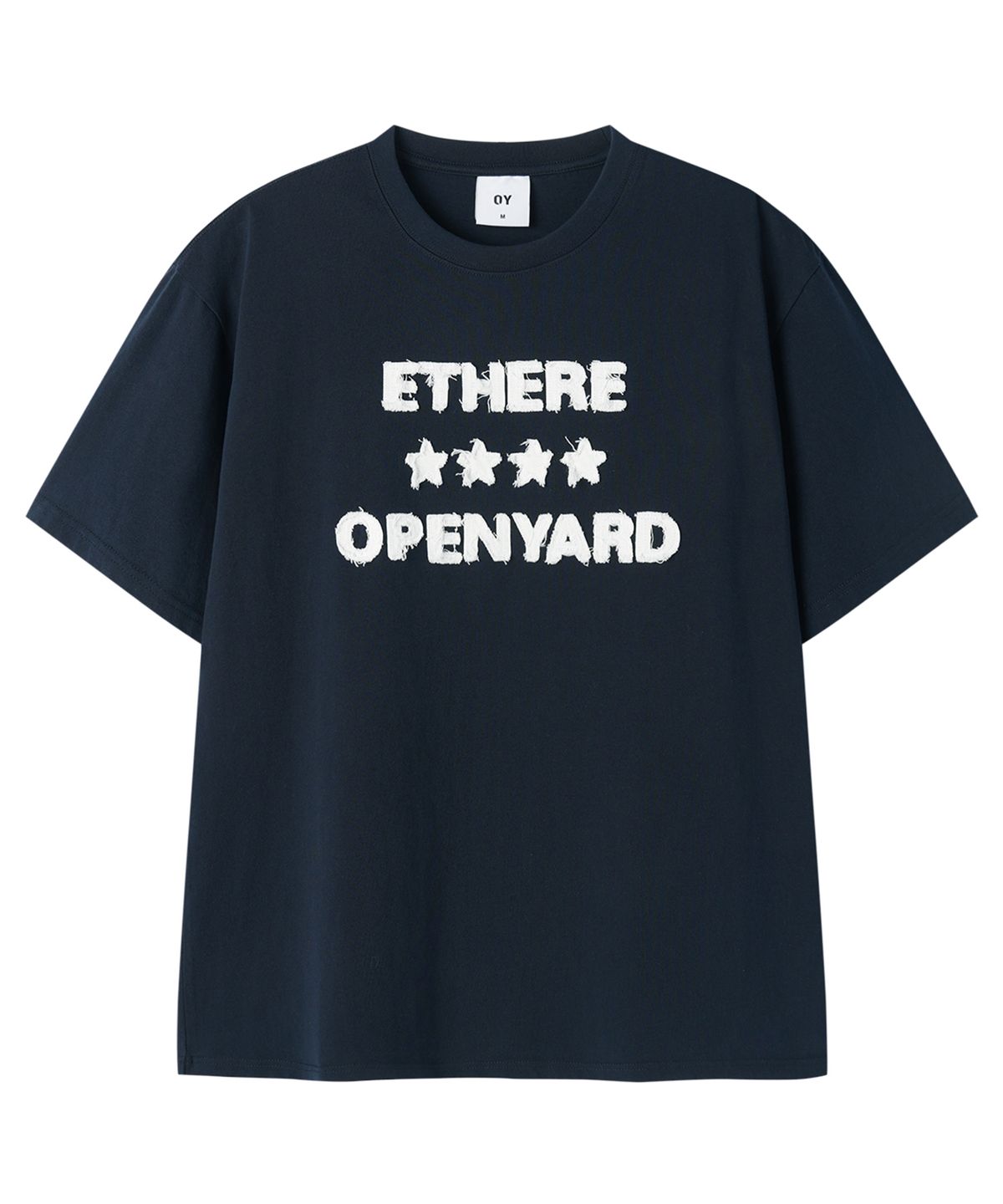 오픈야드(오와이)(OPENYARD(OY)) FRAYED EDGE TEE - NAVY