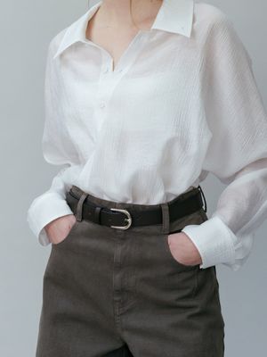 Minimal Leather Buckle Belt SX6XT011-94