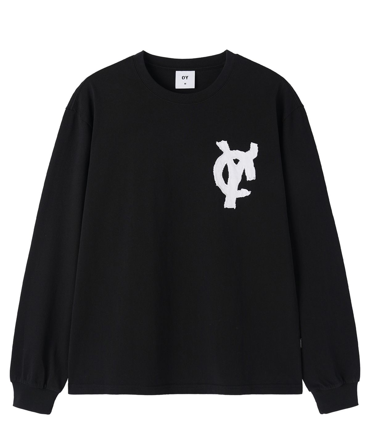 오픈야드(오와이)(OPENYARD(OY)) LOGO PATCH L/S TEE - BLACK