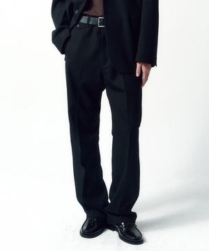 울 세미 플레어 팬츠 BLACK