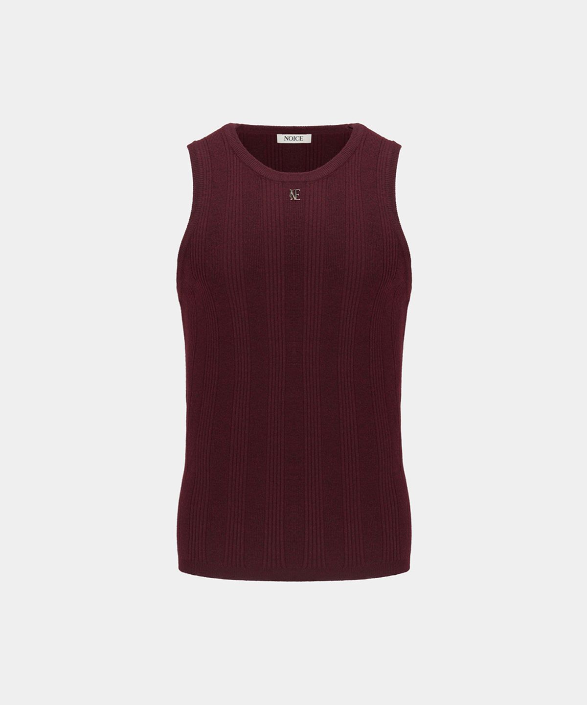 노이스(NOICE) M RIBBED KNIT SLEEVELESS - WINE