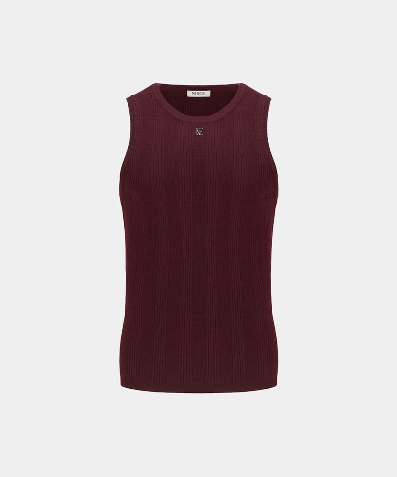 M RIBBED KNIT SLEEVELESS - WINE
