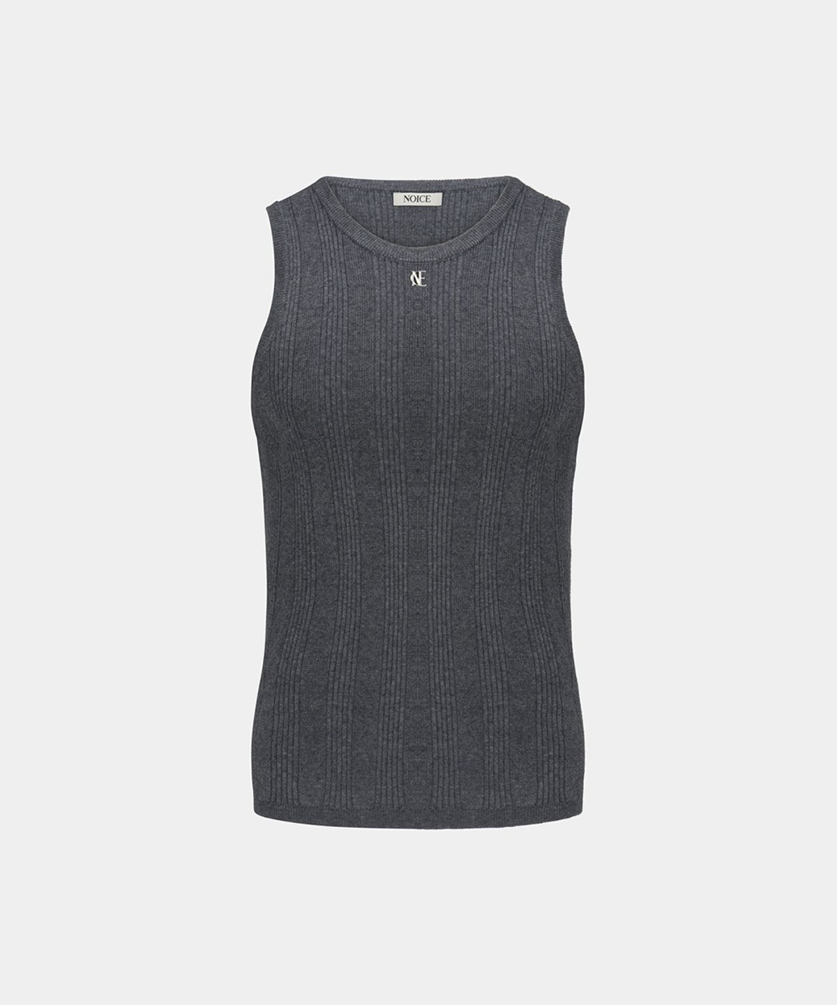 노이스(NOICE) M RIBBED KNIT SLEEVELESS - CHARCOAL