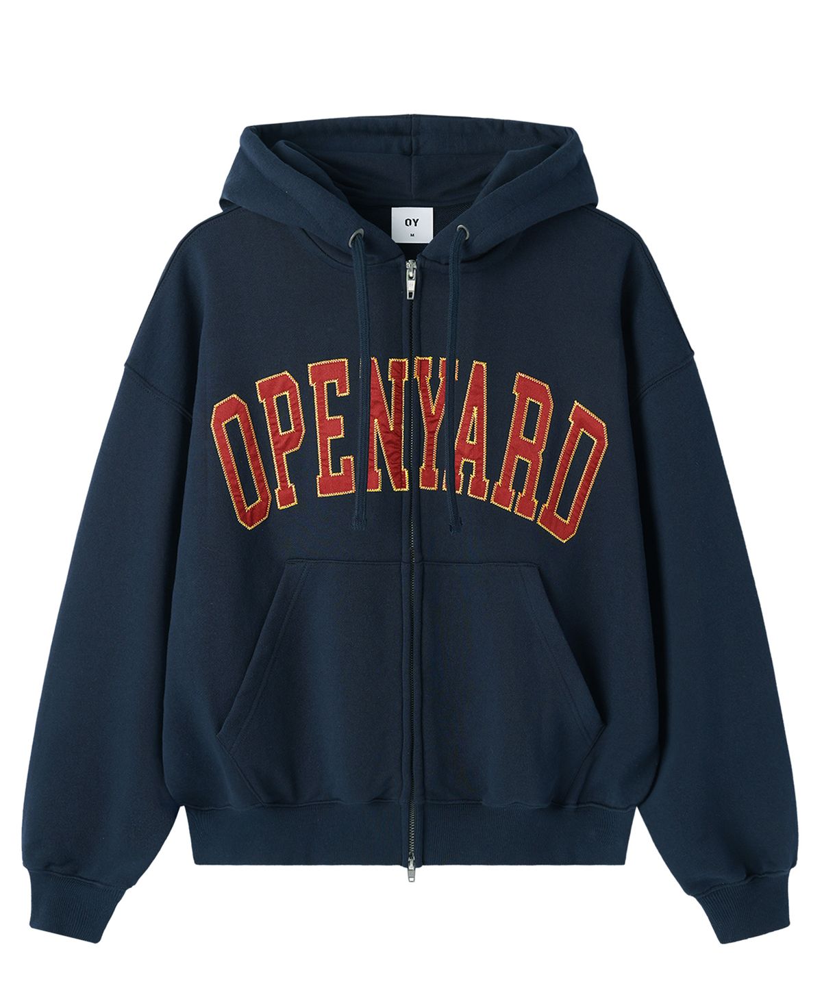 오픈야드(오와이)(OPENYARD(OY)) SATIN PATCH HOODIE ZIP UP - NAVY