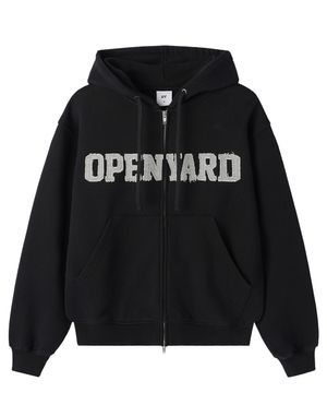 RAW PATCH HOODIE ZIP UP - BLACK