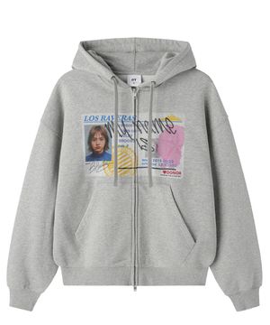 FAKE LICENSE HOODIE ZIP UP - MELANGE