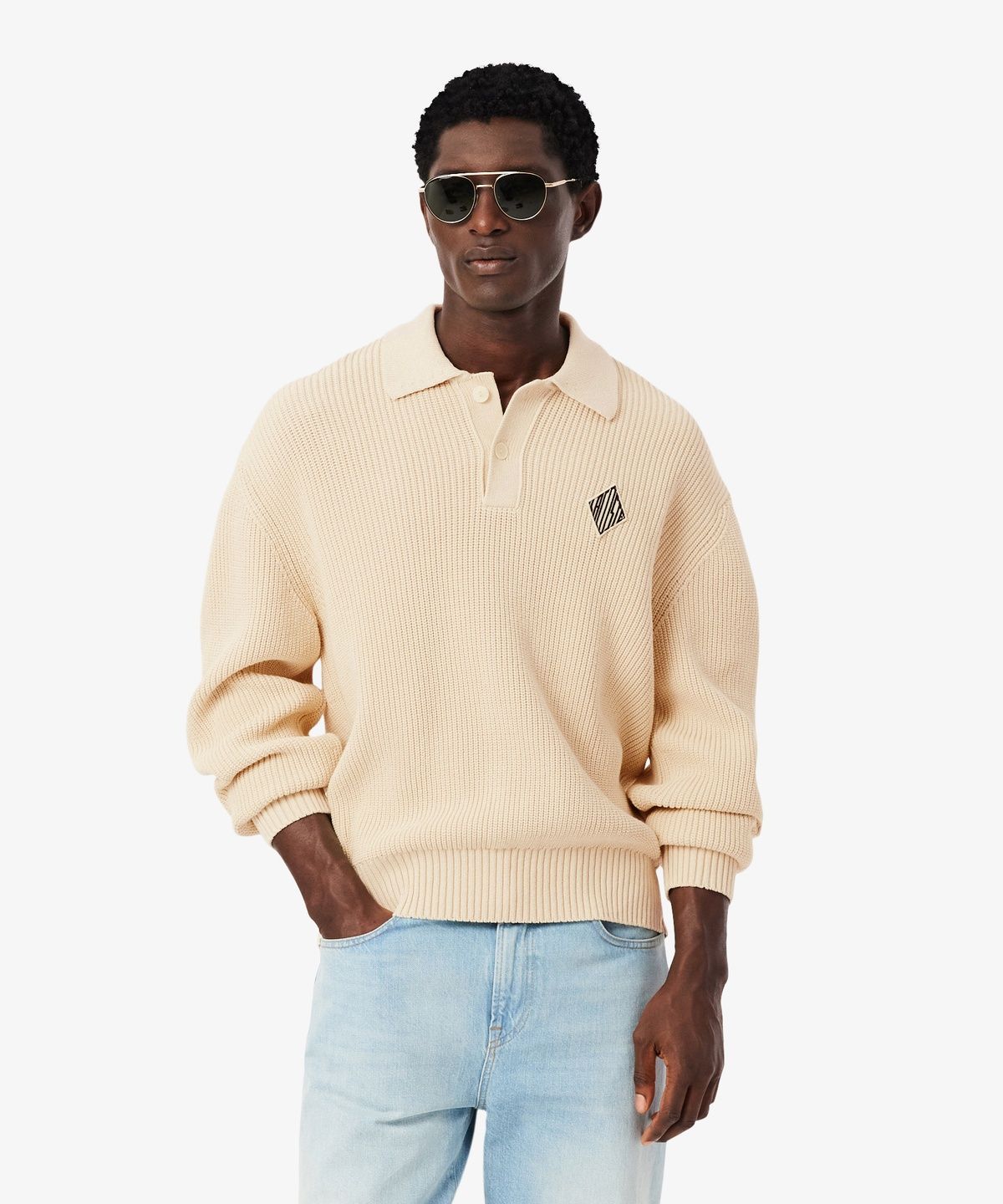 라코스테(LACOSTE) 남성 L로고 긴팔 스웨터 폴로 AH0612-56G S7G