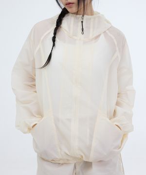 SHEER HOODIE WINDBREAKER JACKET-2COLOR