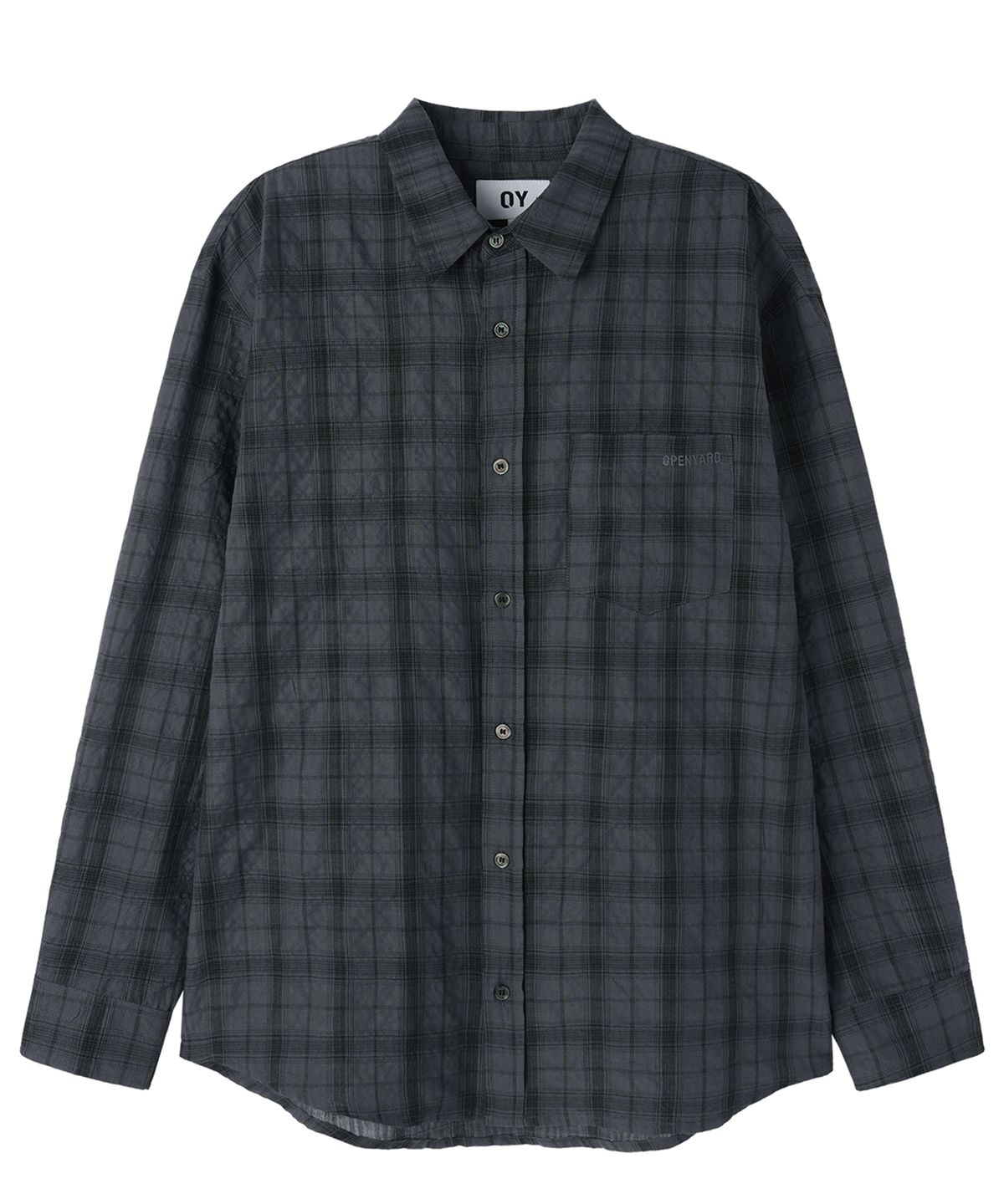 오픈야드(오와이)(OPENYARD(OY)) SHADOW CHECK SHIRT - CHARCOAL