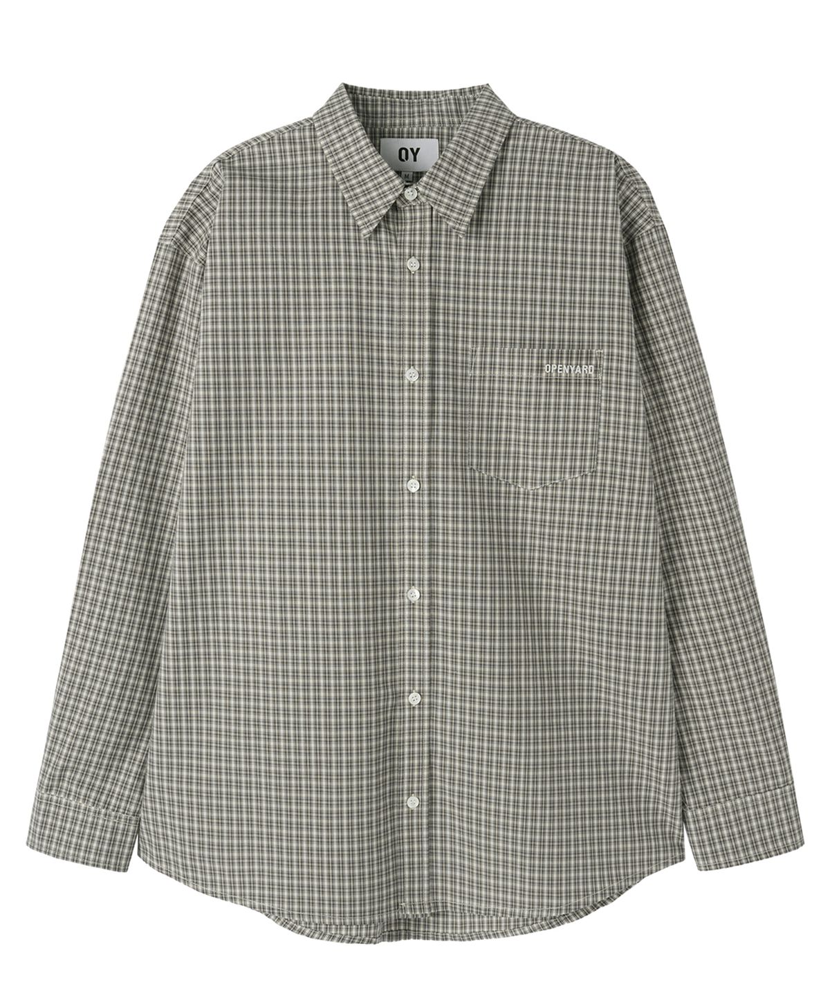 오픈야드(오와이)(OPENYARD(OY)) GRID CHECK SHIRT - BEIGE