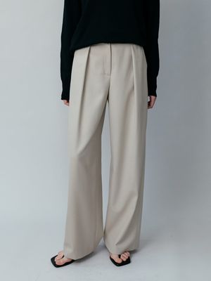 One-Tucked Semi-Wide Pants SW6SL670_2color