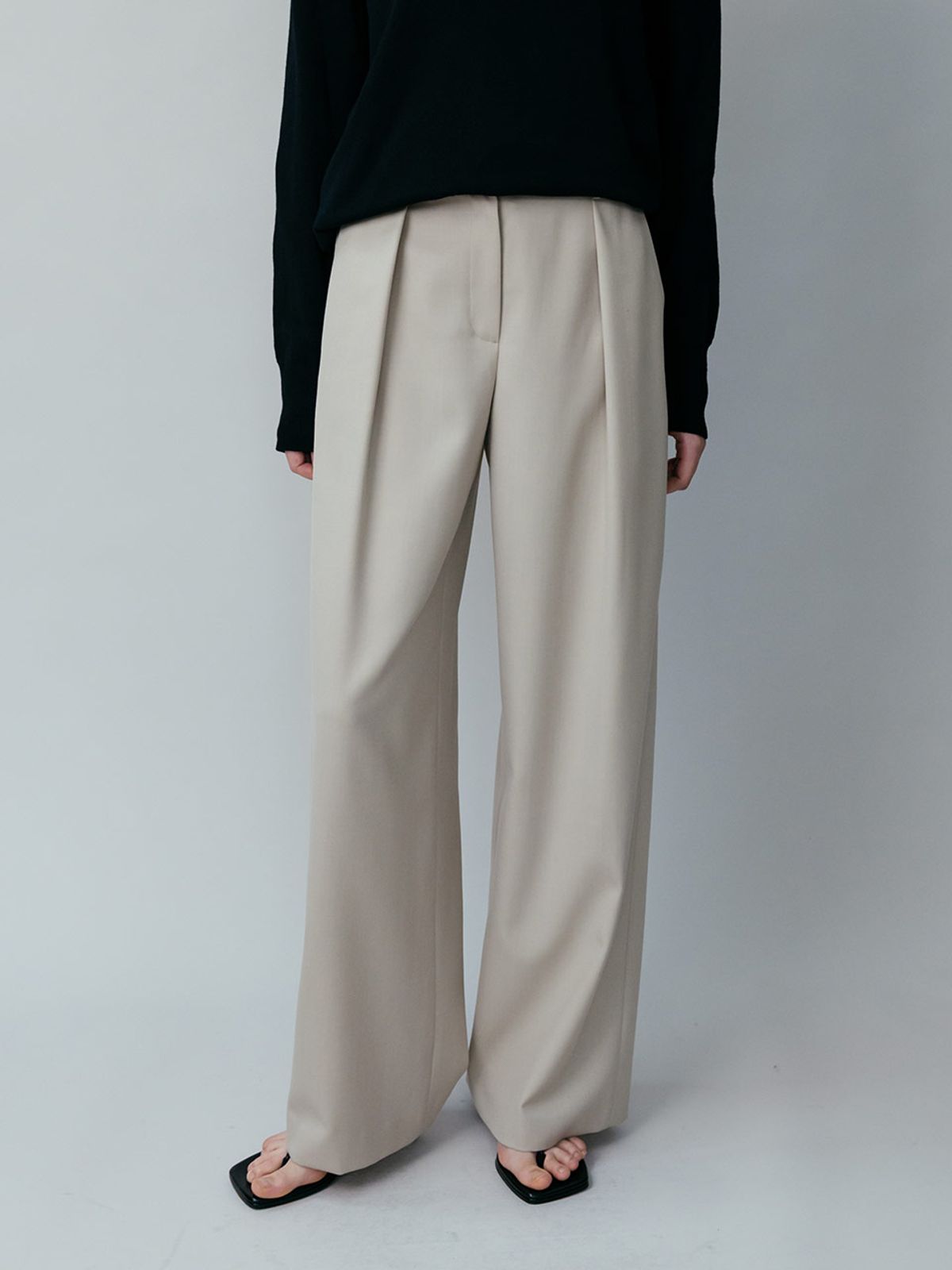 루에브르(LOEUVRE) One-Tucked Semi-Wide Pants SW6SL670_2color
