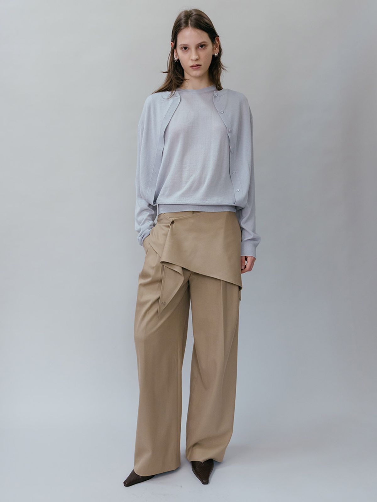 루에브르(LOEUVRE) Stitch-Point Scarf Wide Lowrise Pants SS6SL676_2color