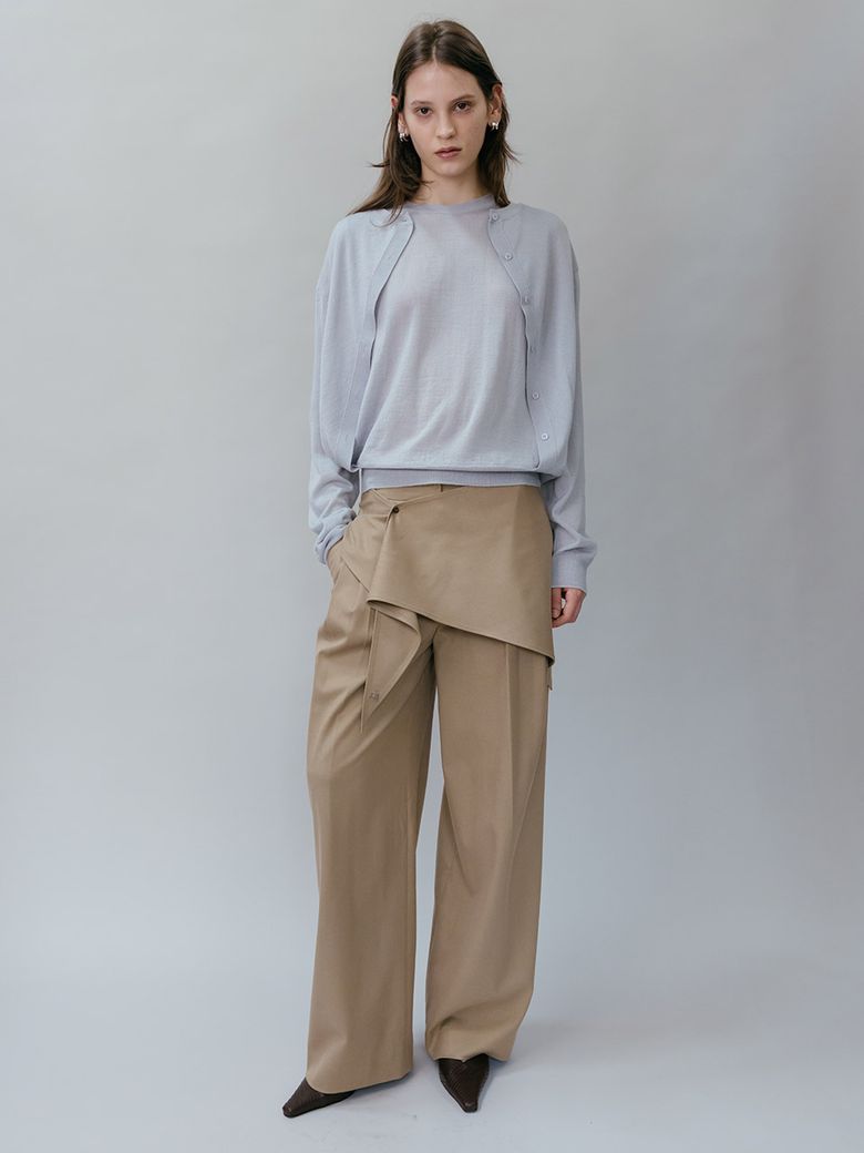 Stitch-Point Scarf Wide Lowrise Pants SS6SL676_2color