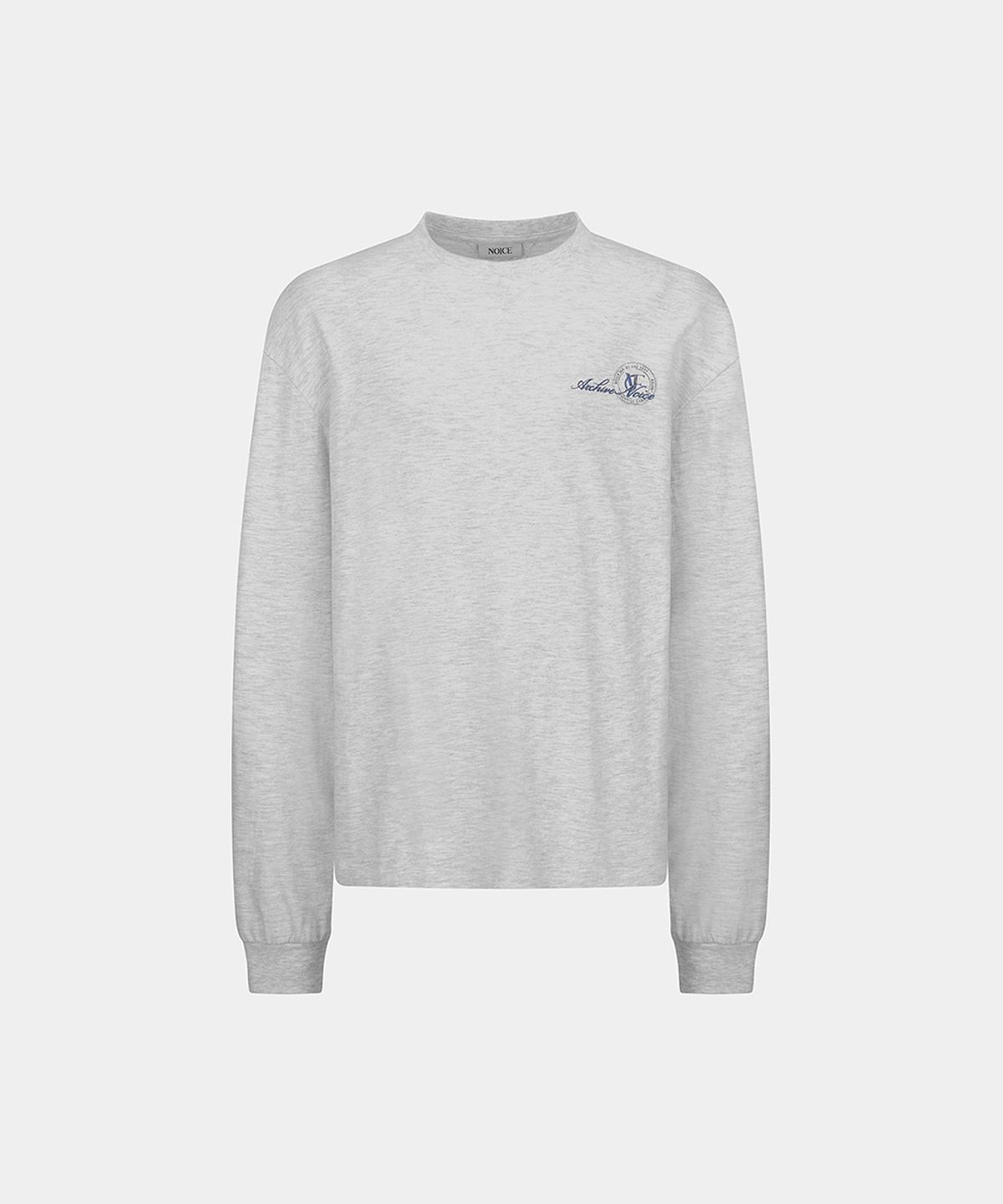 노이스(NOICE) NOICE STAMP LONG SLEEVE T-SHIRT - LIGHT GRAY