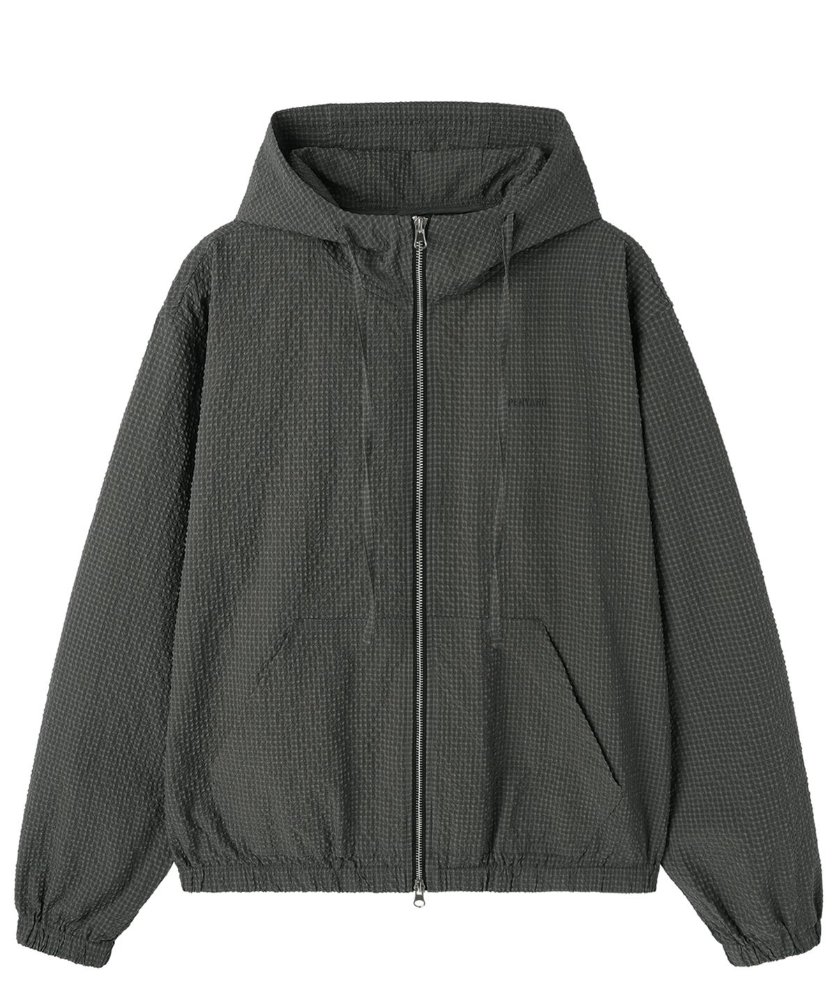 오픈야드(오와이)(OPENYARD(OY)) CRINKLE CHECK PATCH JACKET - CHARCOAL