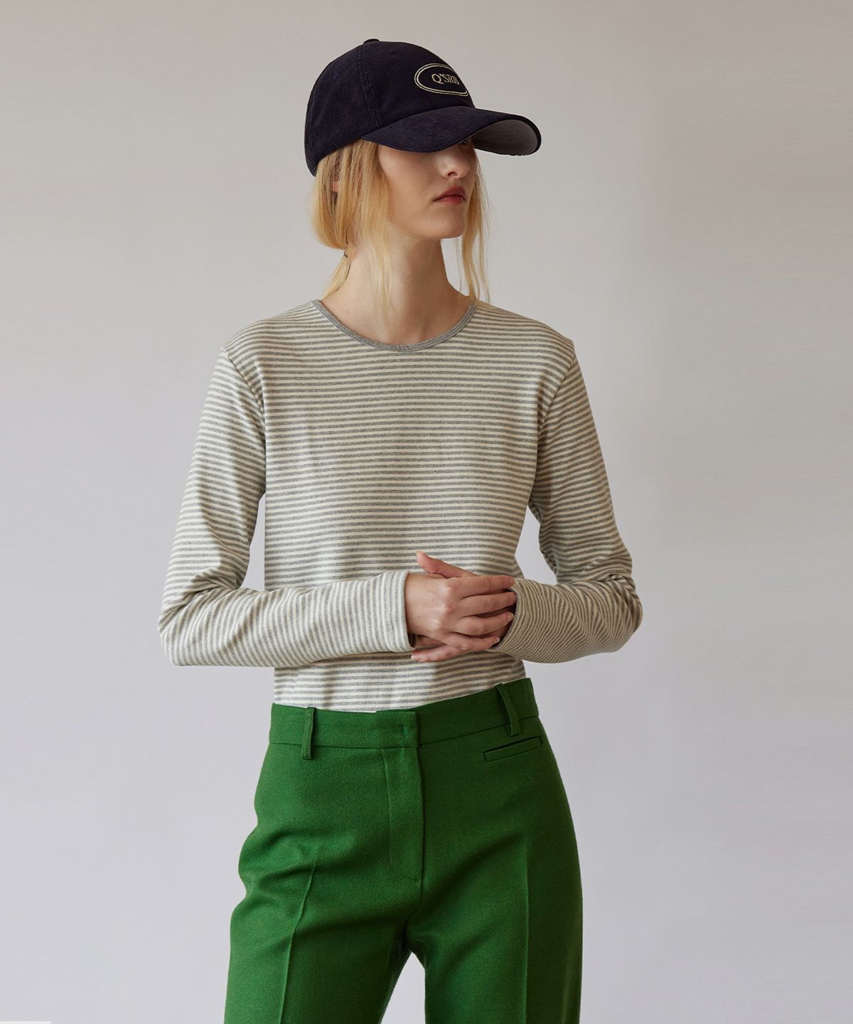 퀸스래빗(Q'SRB) Snug Stripe Cotton T Shirt