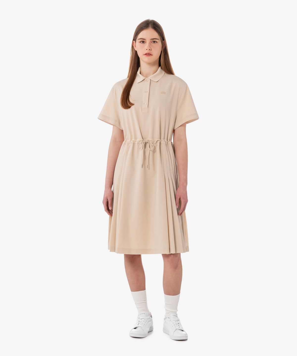 라코스테(LACOSTE) 여성 울 블렌드 반팔 폴로 드레스 EF6837-56G X6F