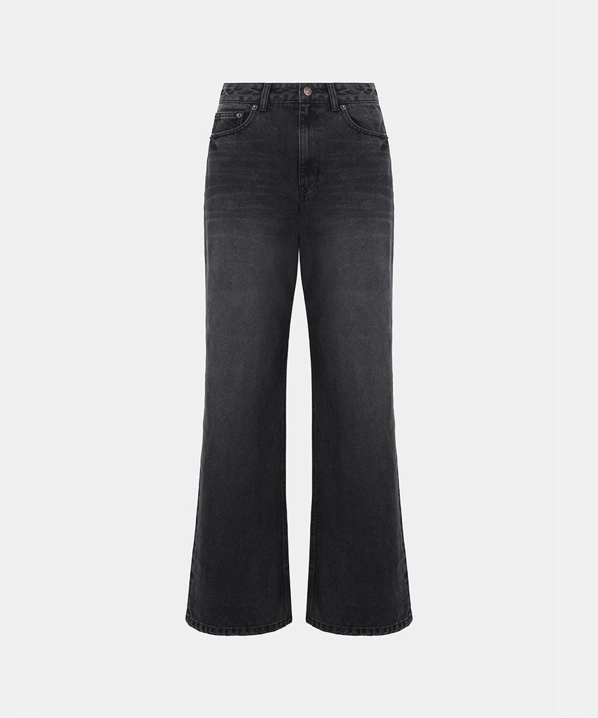 노이스(NOICE) W WASHED STRAIGHT WIDE JEAN - BLACK