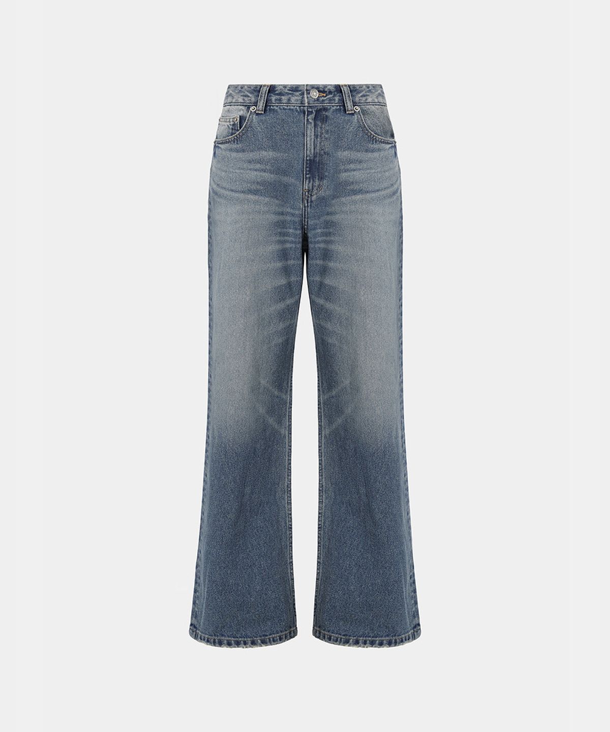 노이스(NOICE) W WASHED STRAIGHT WIDE JEAN - INDIGO