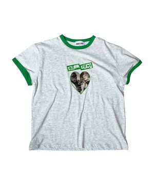 Romance Ringer T-shirt ((whitemelange*green))
