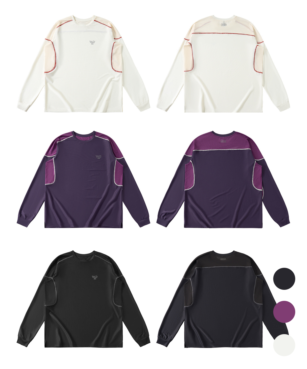 버튼서울(BUTTON SEOUL) 에어플로우 메쉬 패널 롱슬리브(3 COLOR)