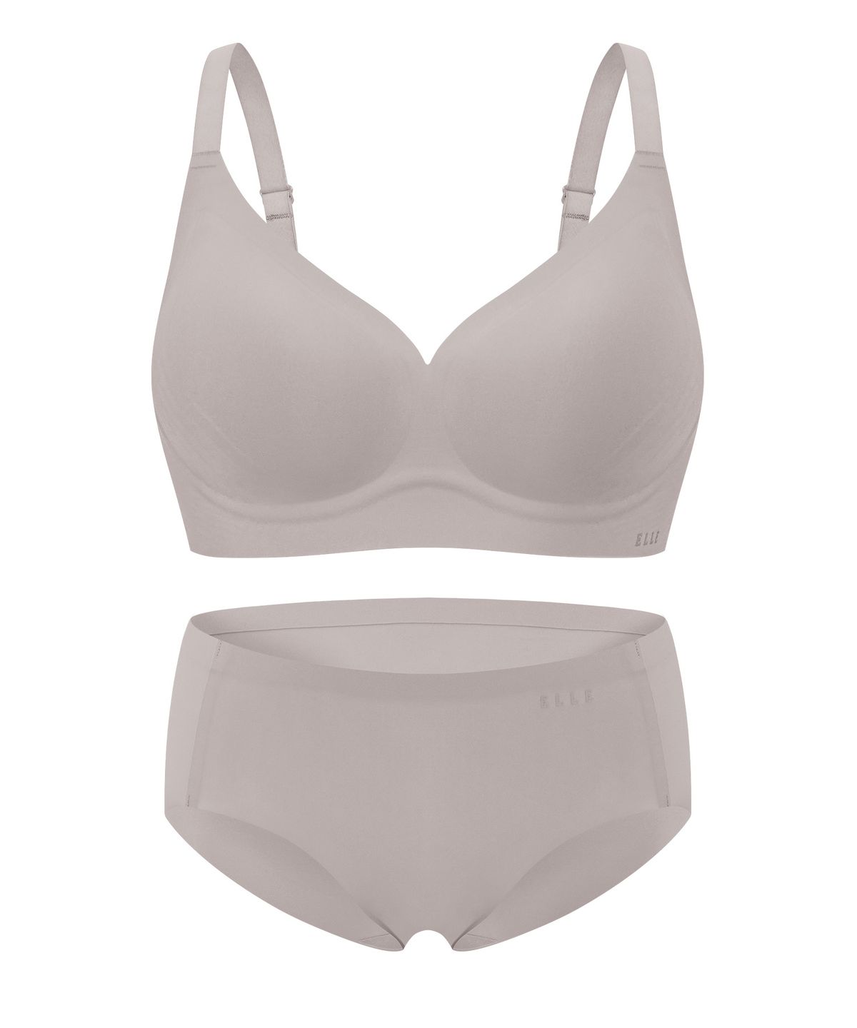 엘르이너웨어(ELLE INNERWEAR) [볼륨핏] 쉐딩 브라 팬티 세트 커버업 - 샌드베이지