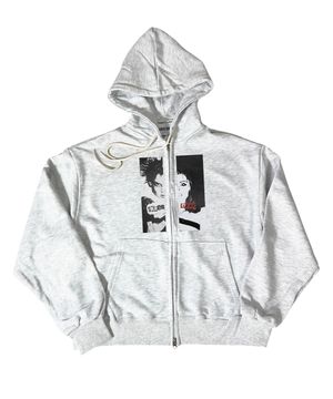 Boy Or Girl Sweat Hood Zip-Up ((white melange))