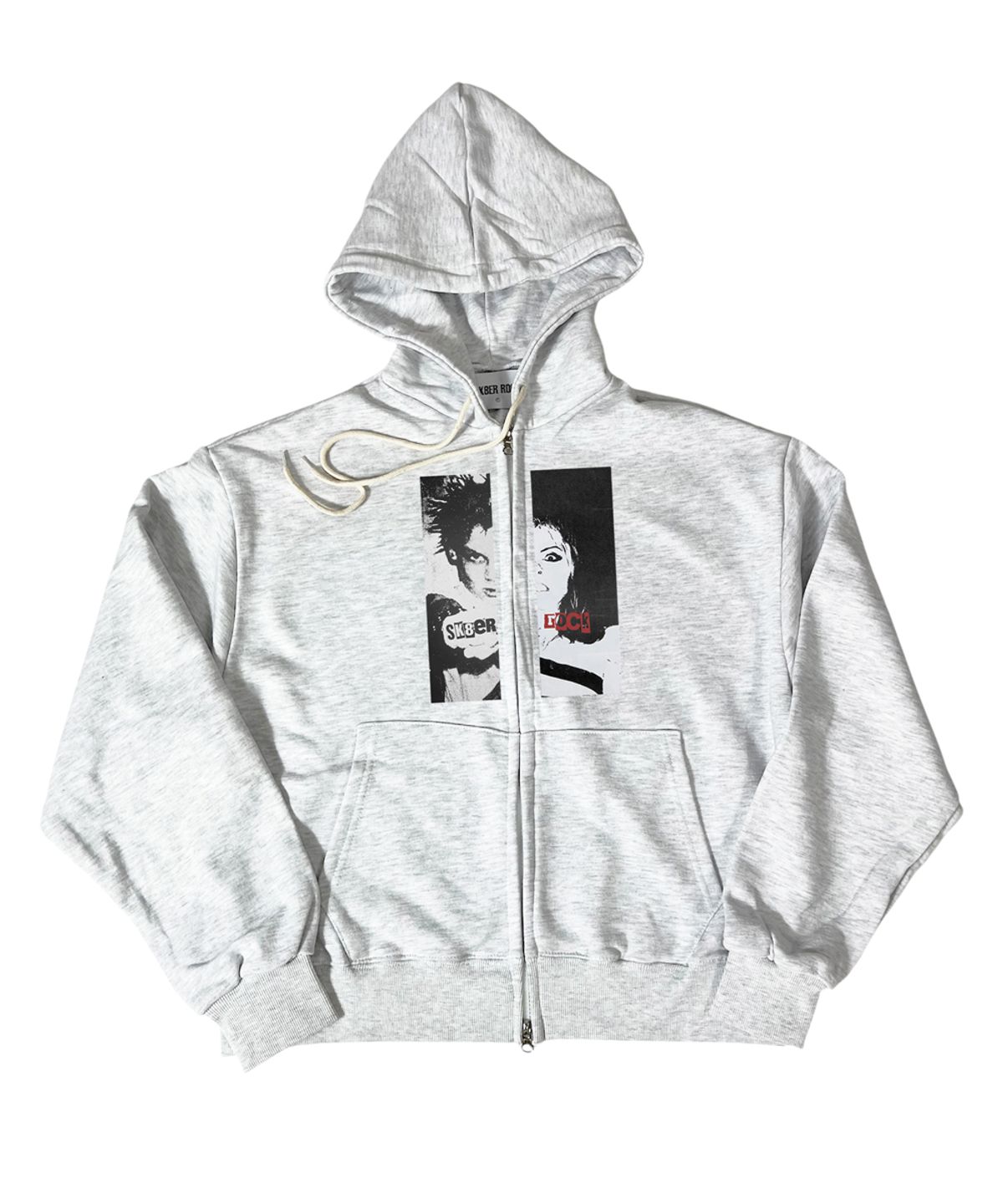 스케이터락(SK8ER ROCK) Boy Or Girl Sweat Hood Zip-Up ((white melange))
