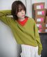 [여울 PICK] All-Day Cotton V-neck Knit - Matcha Olive